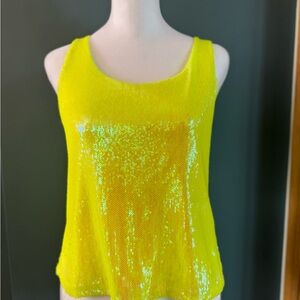 Sequin Yellow Tank Top